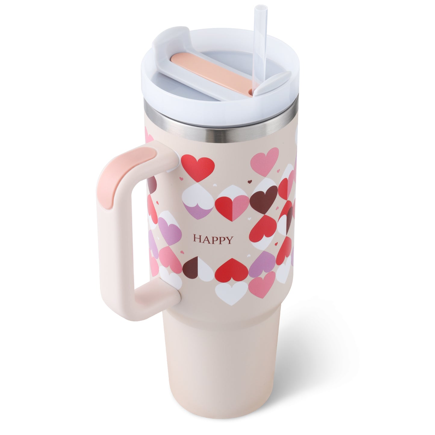 40 Oz Stainless Steel With Handle Straw Insulated