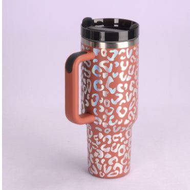 40 Oz Stainless Steel With Handle Straw Insulated