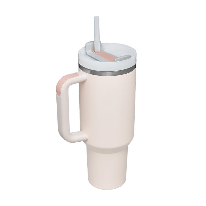 40 Oz Stainless Steel With Handle Straw Insulated