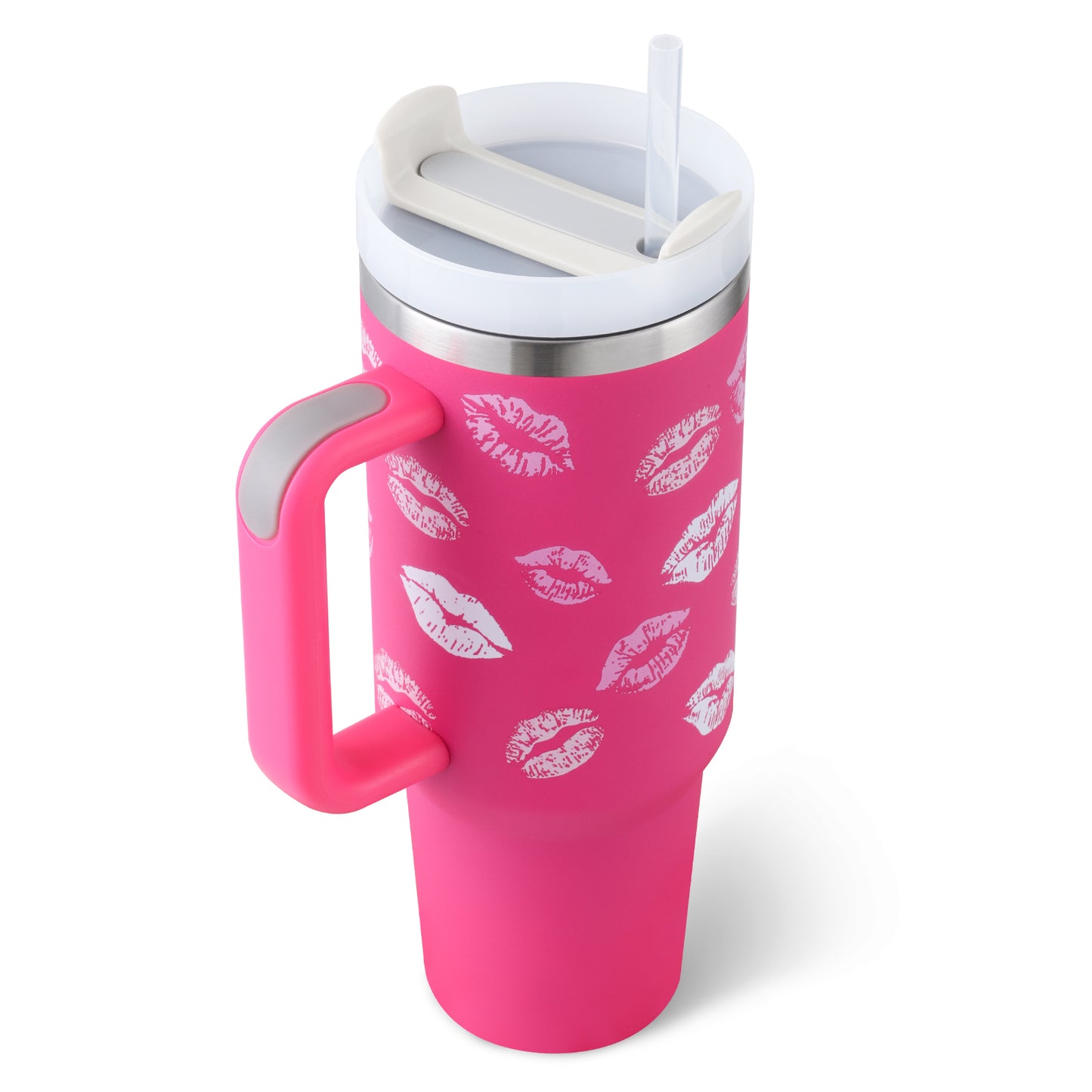 40 Oz Stainless Steel With Handle Straw Insulated