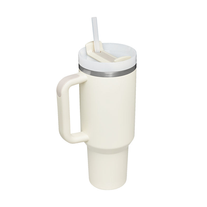 40 Oz Stainless Steel With Handle Straw Insulated