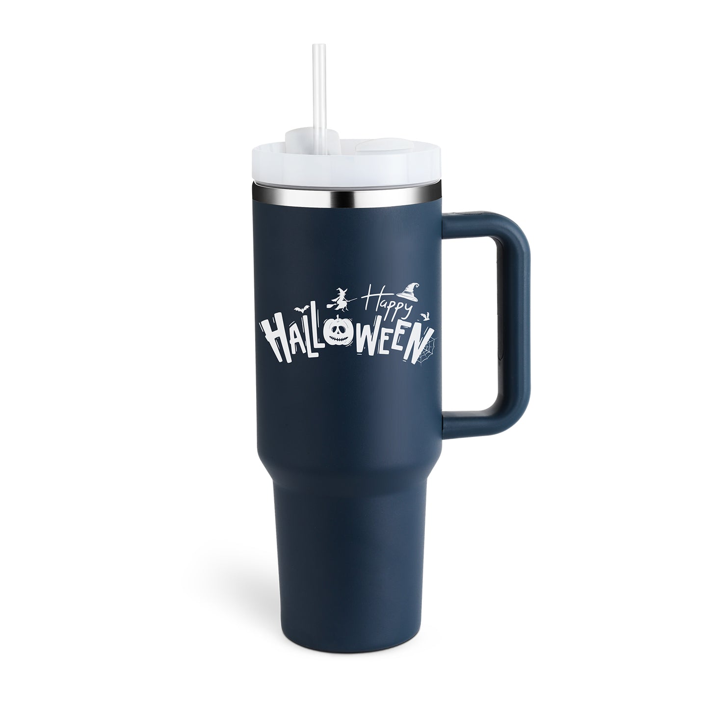 40 Oz Stainless Steel With Handle Straw Insulated