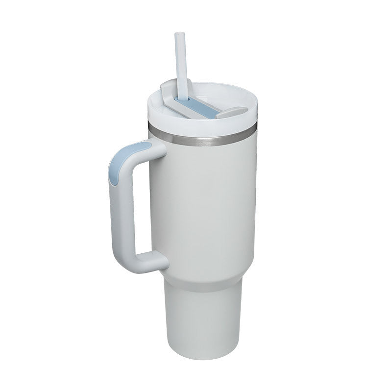 40 Oz Stainless Steel With Handle Straw Insulated