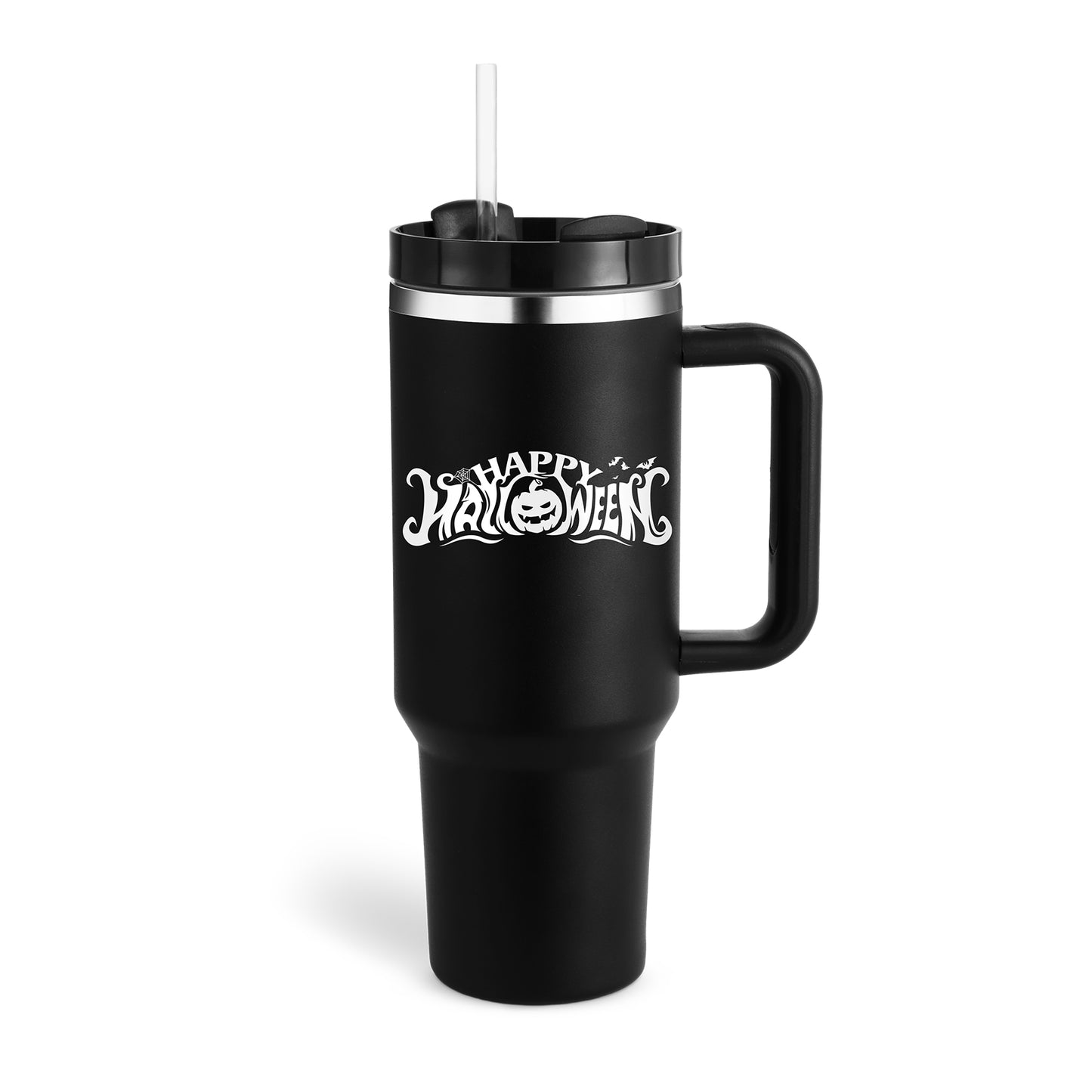 40 Oz Stainless Steel With Handle Straw Insulated