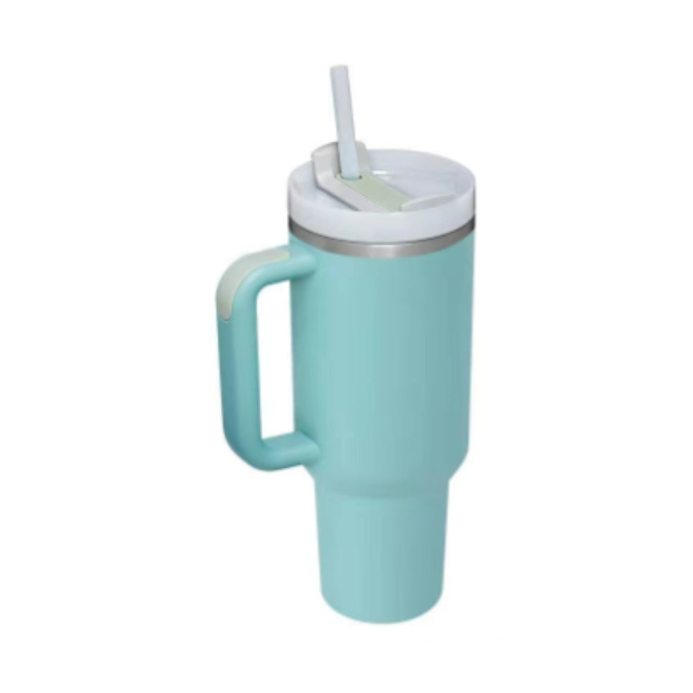 40 Oz Stainless Steel With Handle Straw Insulated